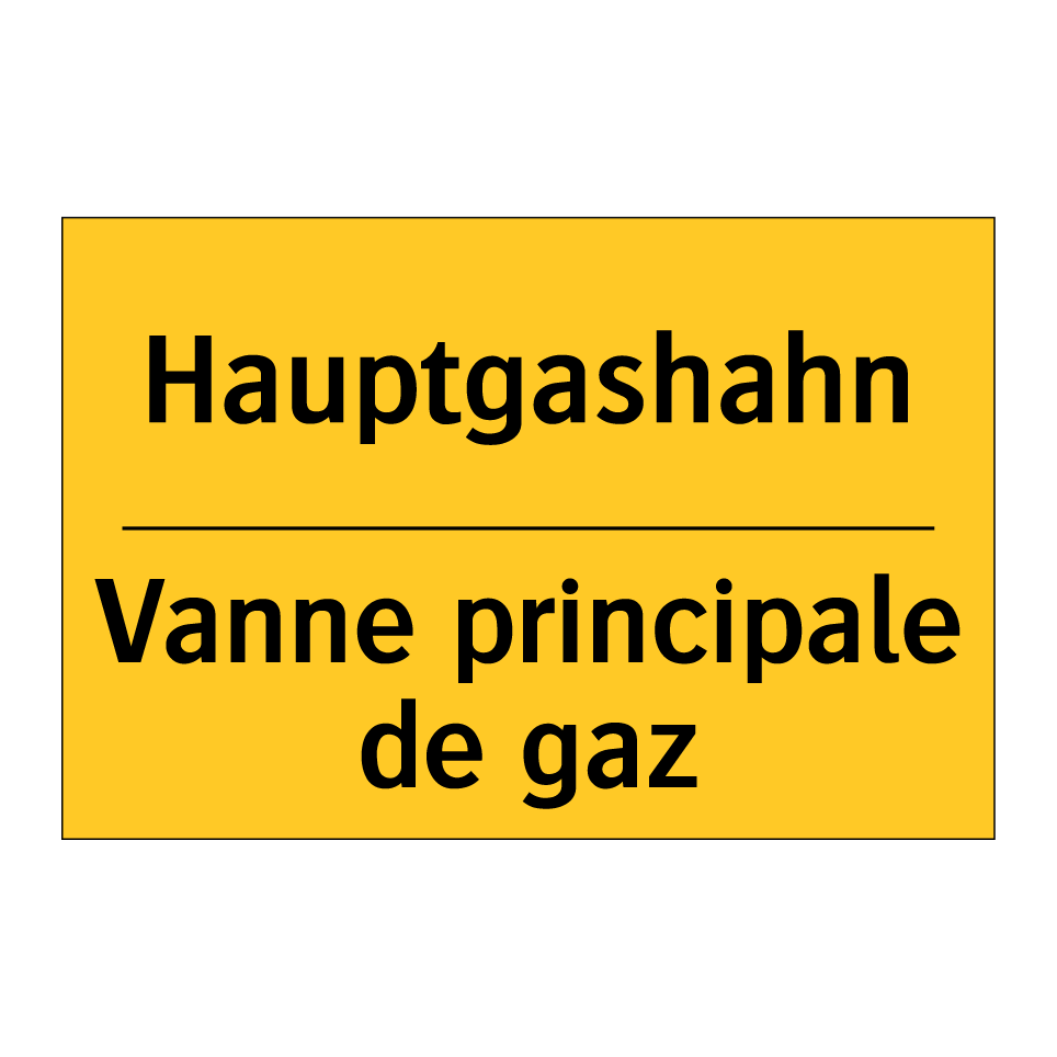 Hauptgashahn - Vanne principale de gaz