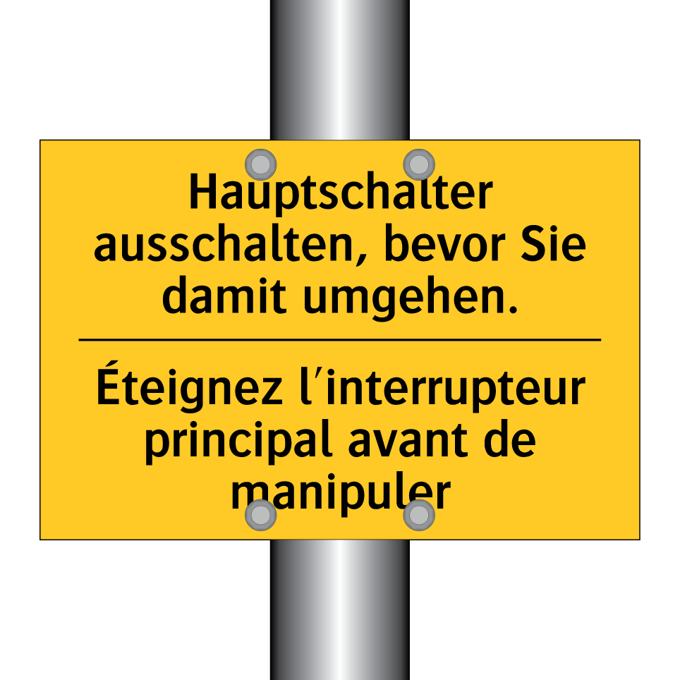 Hauptschalter ausschalten, bevor /.../ - Éteignez l'interrupteur principal /.../