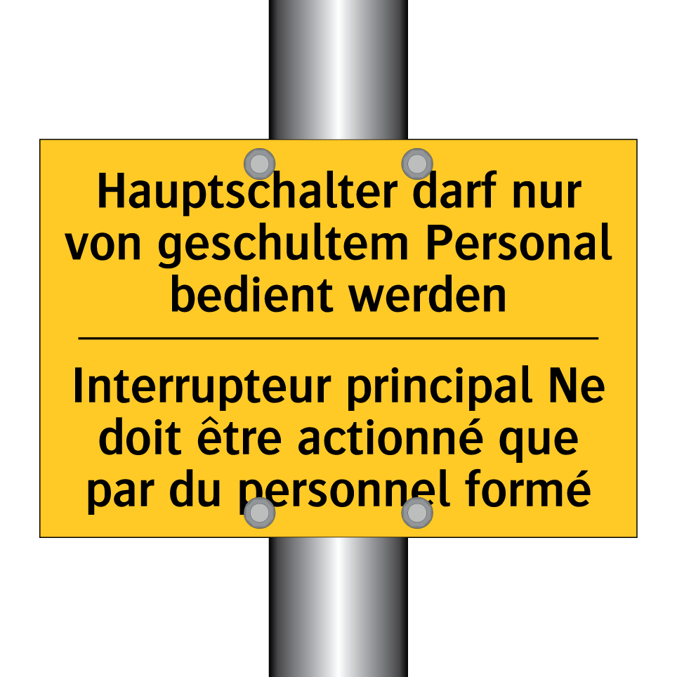 Hauptschalter darf nur von geschultem /.../ - Interrupteur principal Ne doit /.../