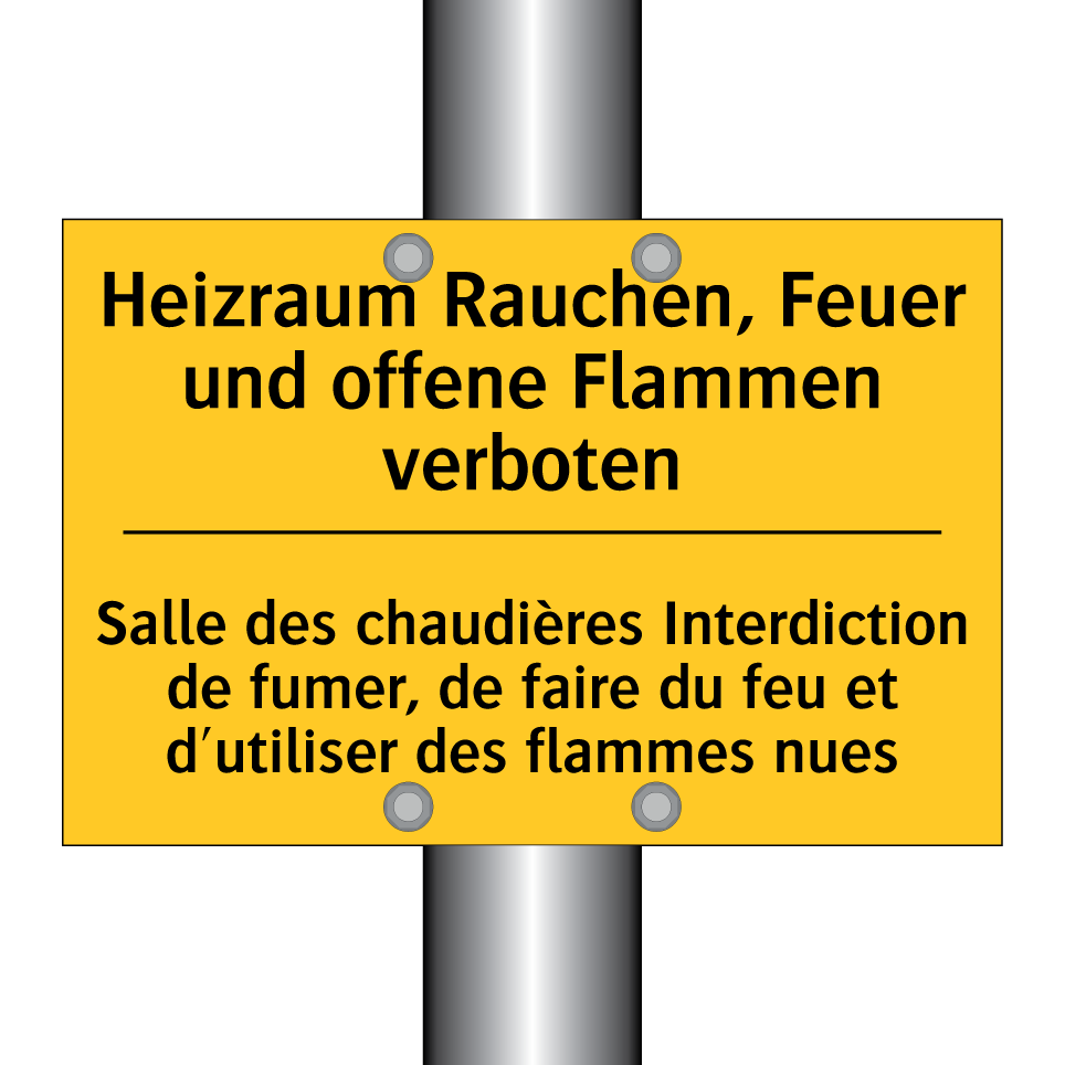 Heizraum Rauchen, Feuer und offene /.../ - Salle des chaudières Interdiction /.../