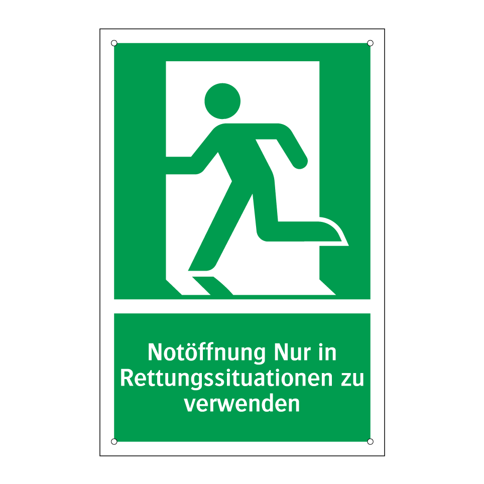 Notöffnung Nur in Rettungssituationen zu verwenden
