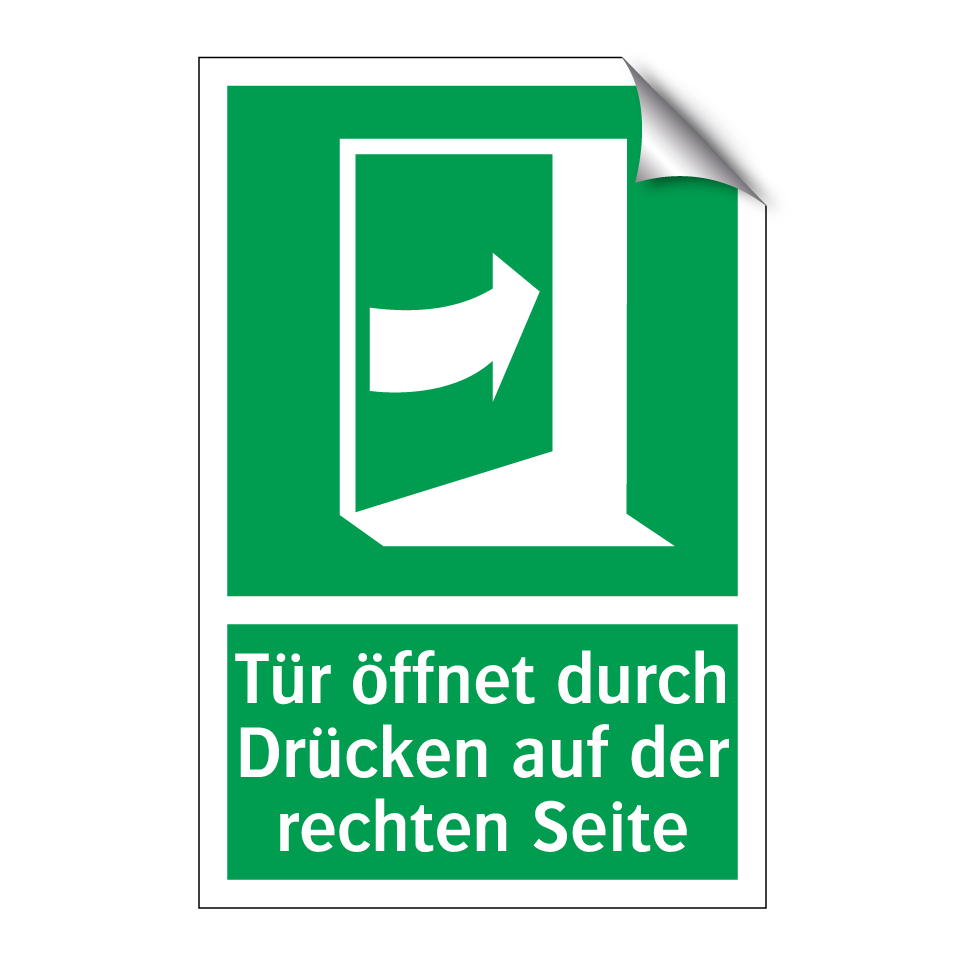 Tür öffnet durch Drücken auf der rechten Seite