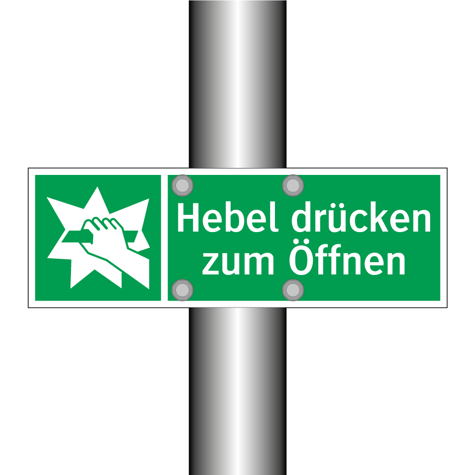Hebel drücken zum Öffnen