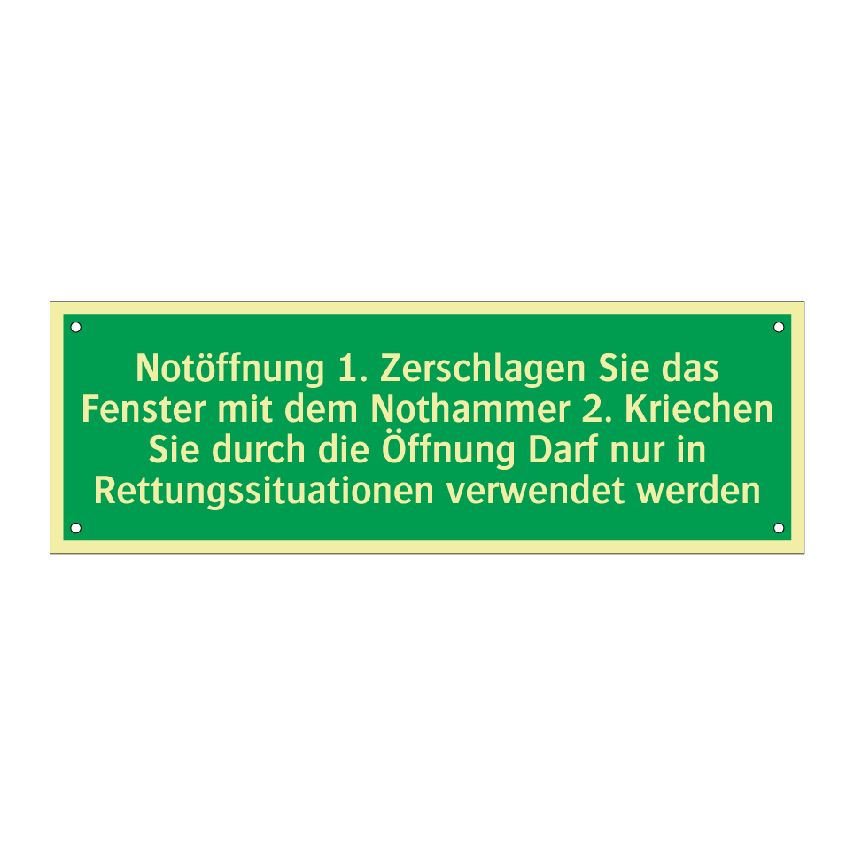 Notöffnung 1. Zerschlagen Sie das Fenster mit dem Nothammer /../