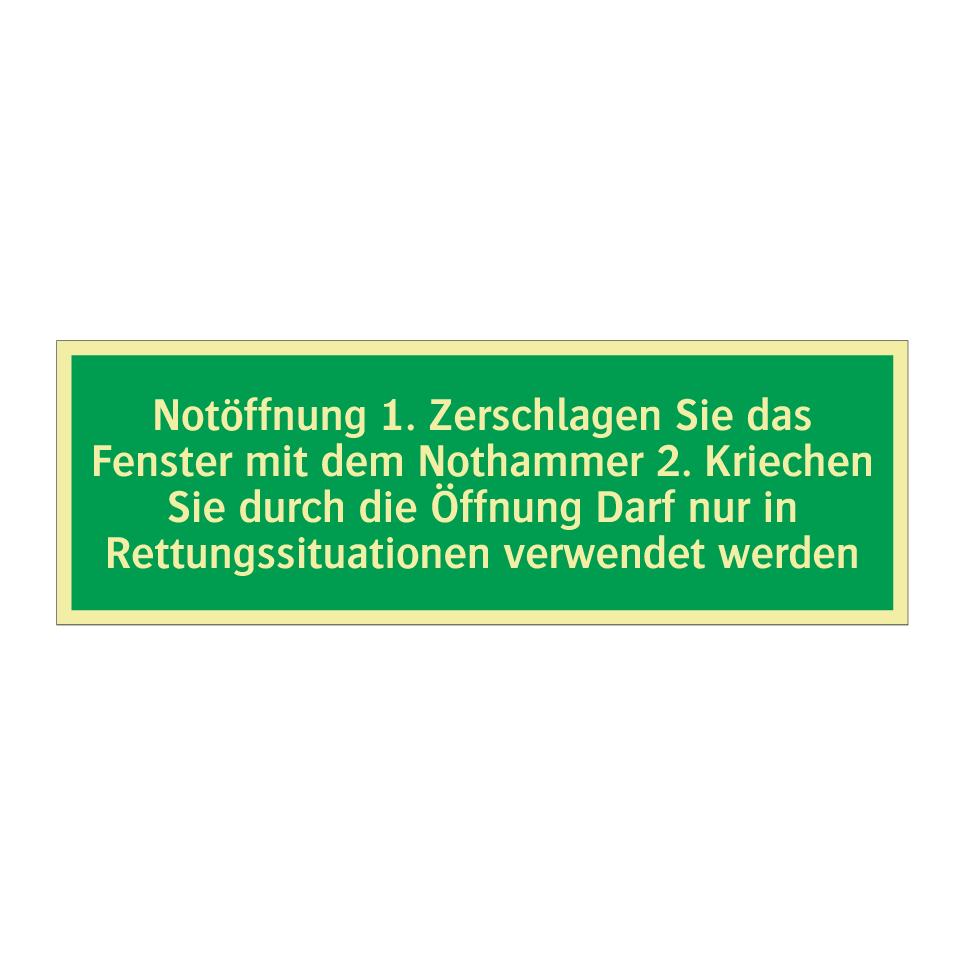 Notöffnung 1. Zerschlagen Sie das Fenster mit dem Nothammer /../