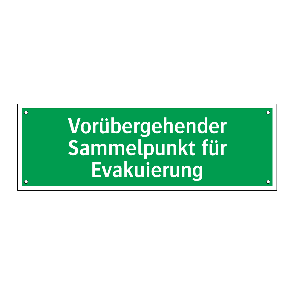 Vorübergehender Sammelpunkt für Evakuierung