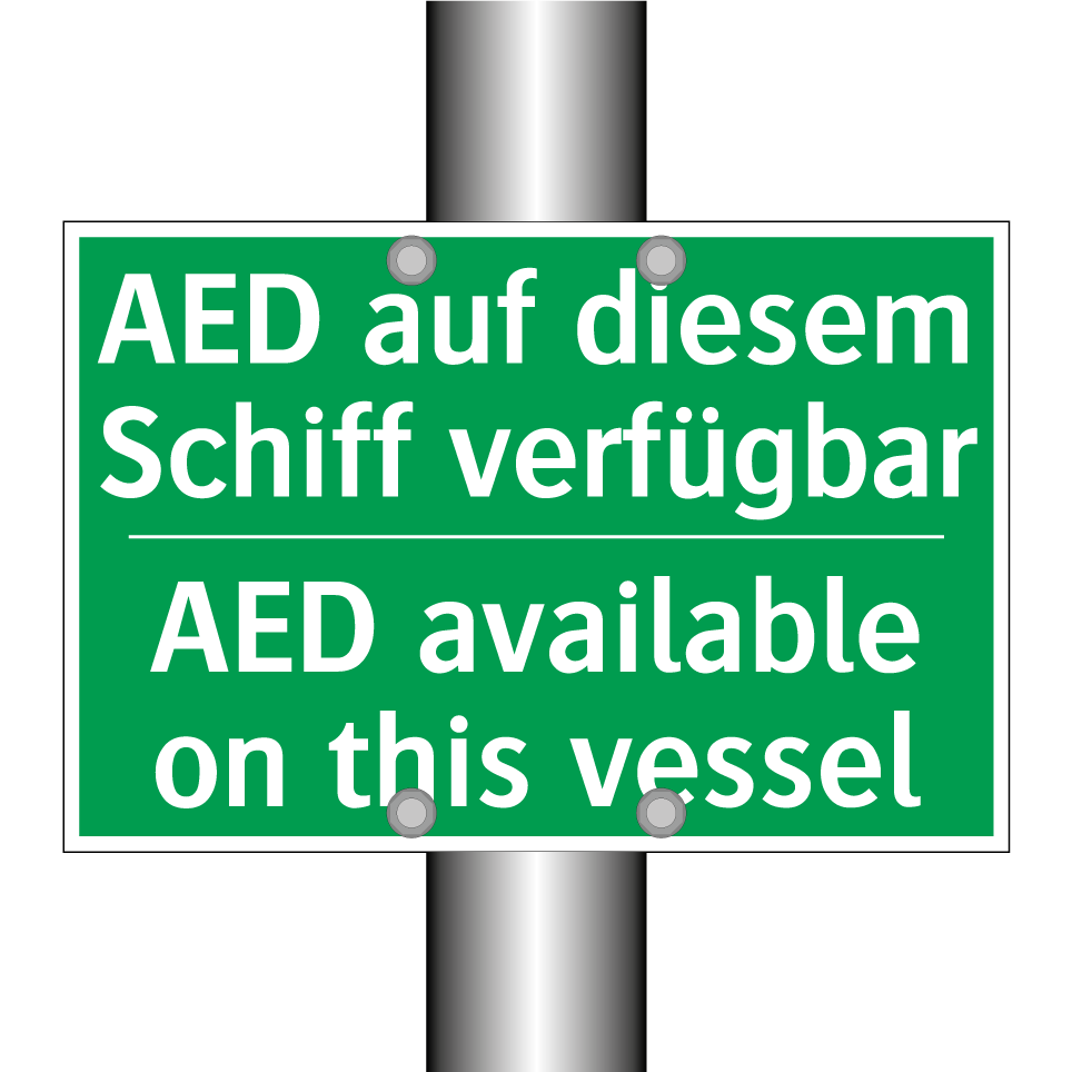 AED auf diesem Schiff verfügbar /.../ - AED available on this vessel