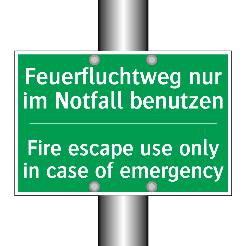 Feuerfluchtweg nur im Notfall /.../ - Fire escape use only in case of /.../