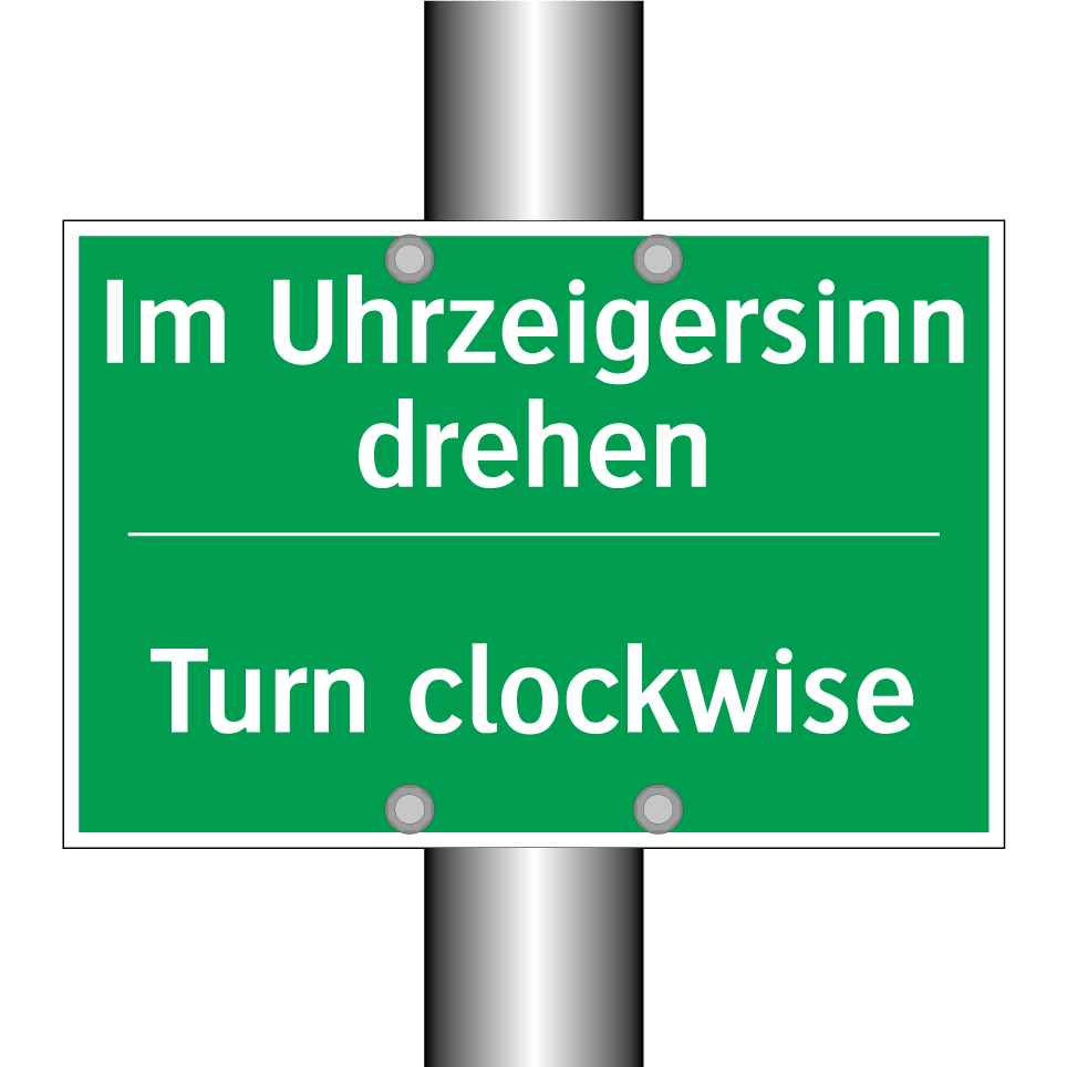 Im Uhrzeigersinn drehen - Turn clockwise