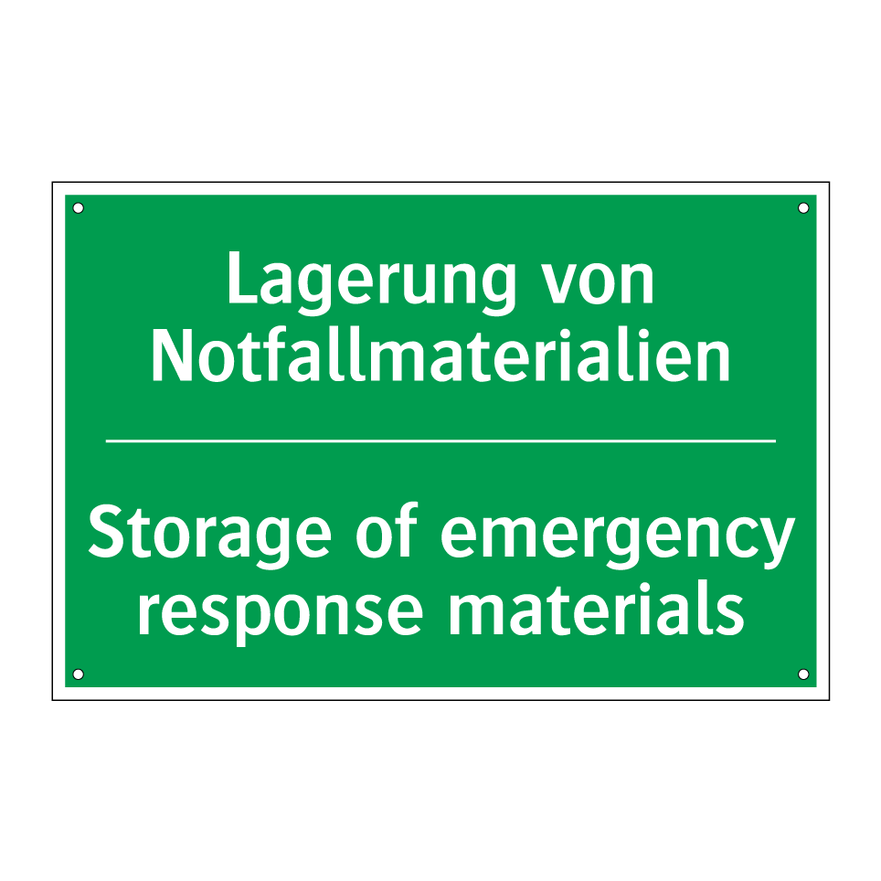 Lagerung von Notfallmaterialien /.../ - Storage of emergency response /.../