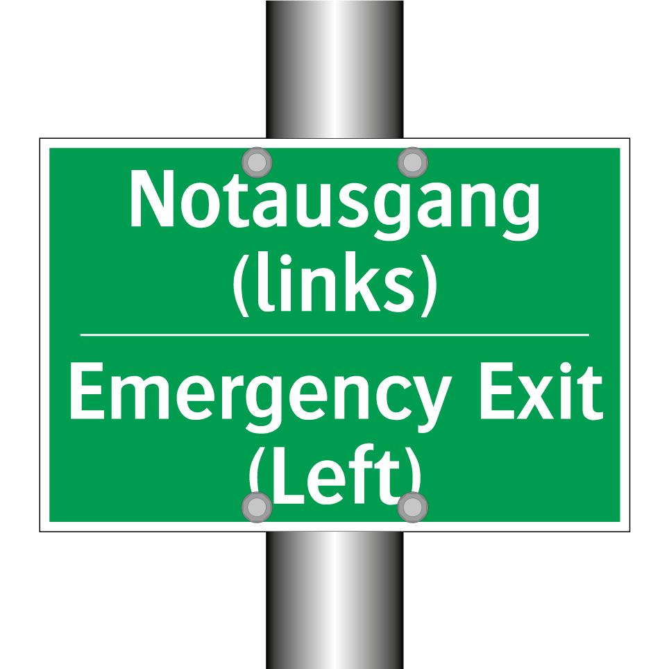 Notausgang (links) - Emergency Exit (Left)