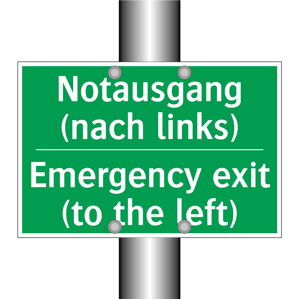 Notausgang (nach links) - Emergency exit (to the left)