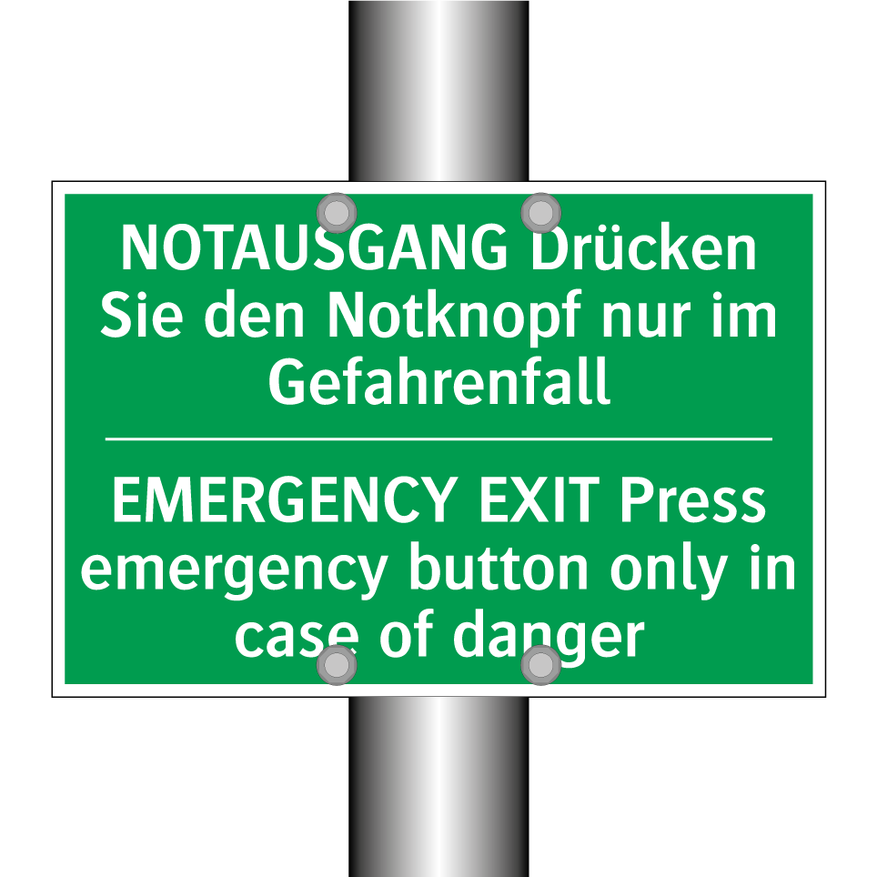NOTAUSGANG Drücken Sie den Notknopf /.../ - EMERGENCY EXIT Press emergency /.../