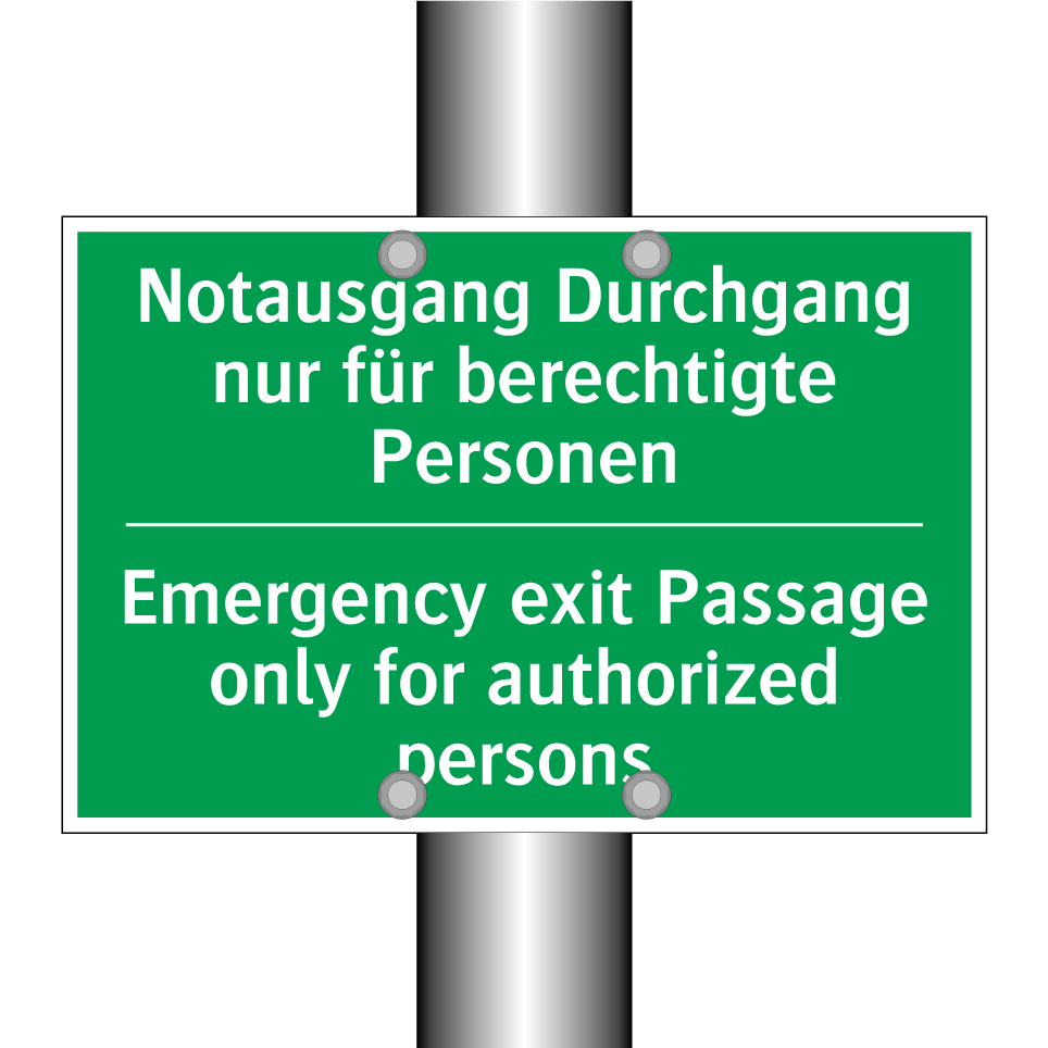 Notausgang Durchgang nur für berechtigte /.../ - Emergency exit Passage only for /.../