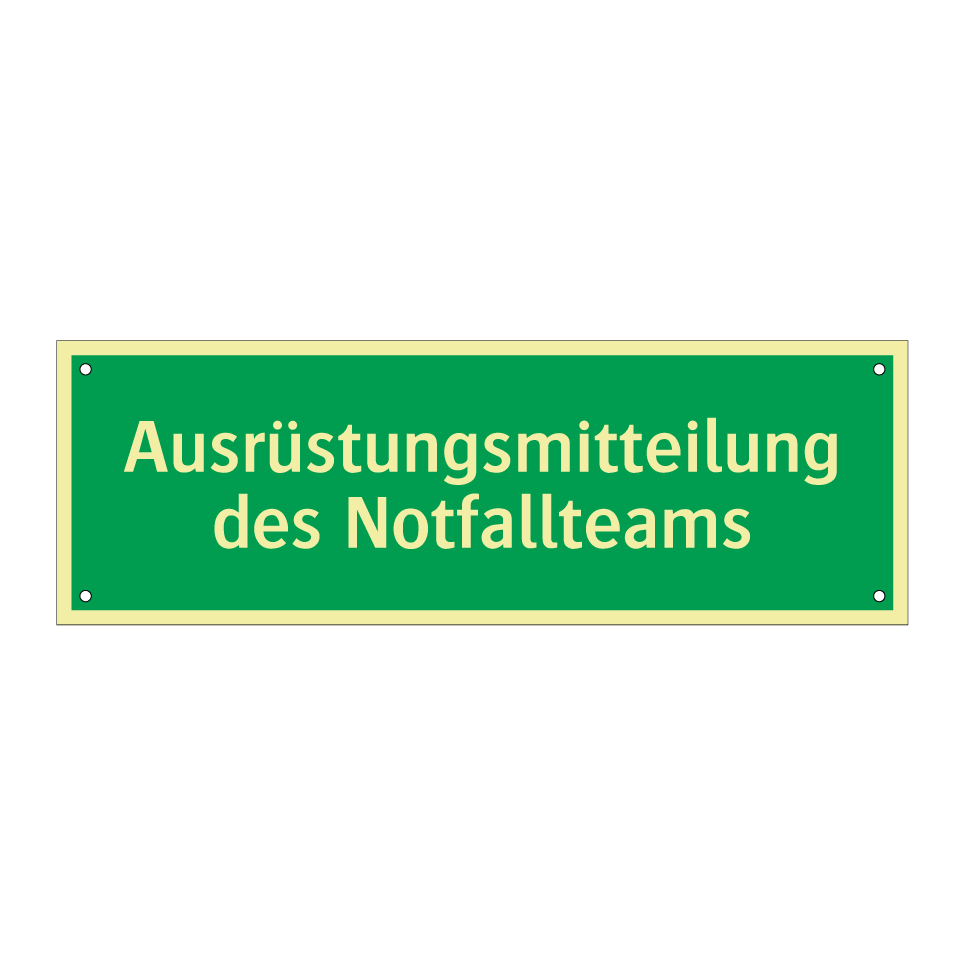 Ausrüstungsmitteilung des Notfallteams