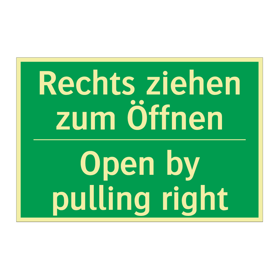 Rechts ziehen zum Öffnen - Open by pulling right
