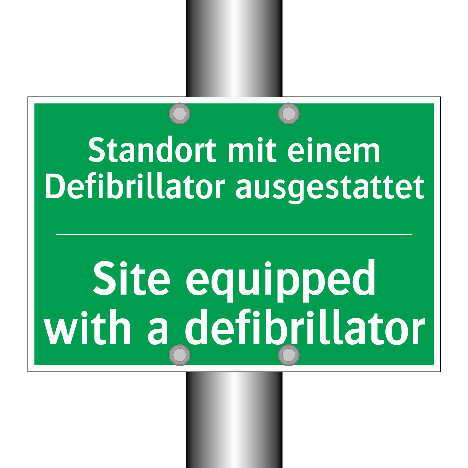 Standort mit einem Defibrillator /.../ - Site equipped with a defibrillator /.../