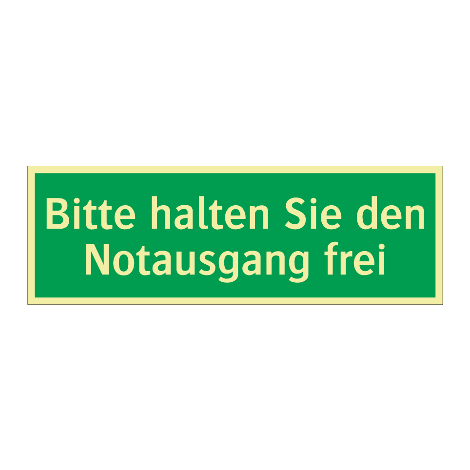 Bitte halten Sie den Notausgang frei