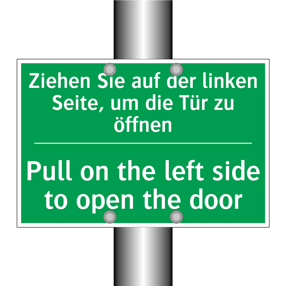 Ziehen Sie auf der linken Seite, /.../ - Pull on the left side to open /.../