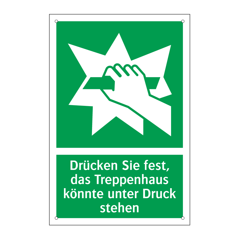 Drücken Sie fest, das Treppenhaus könnte unter Druck stehen