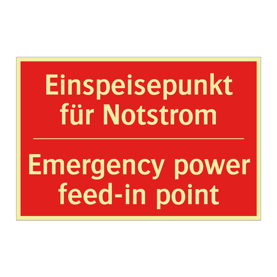 Einspeisepunkt für Notstrom - Emergency power feed-in point