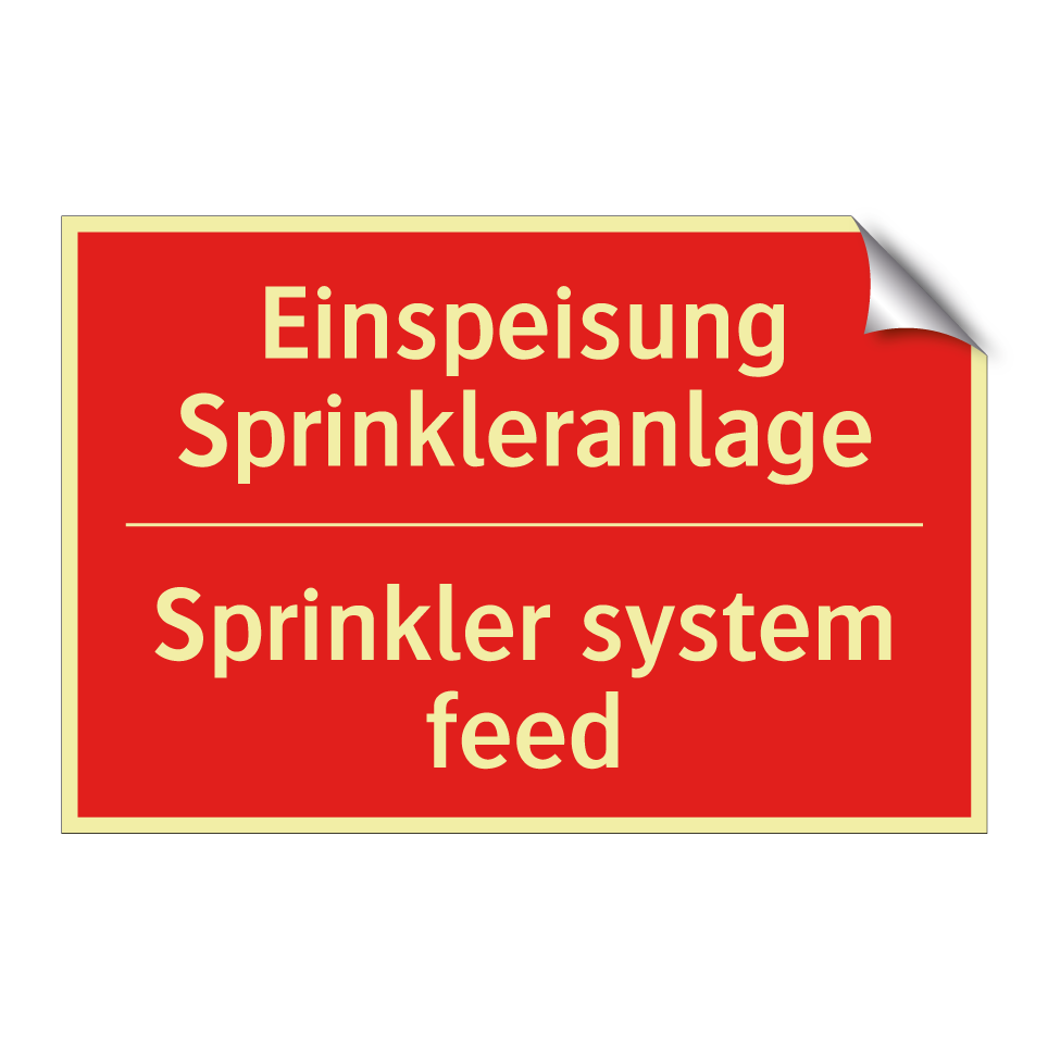 Einspeisung Sprinkleranlage - Sprinkler system feed