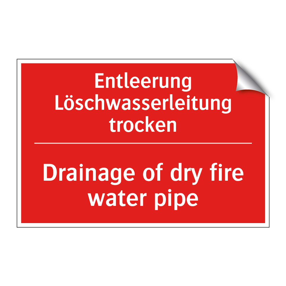 Entleerung Löschwasserleitung /.../ - Drainage of dry fire water pipe/.../