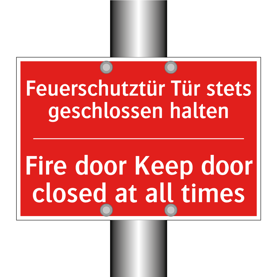 Feuerschutztür Tür stets geschlossen /.../ - Fire door Keep door closed at /.../