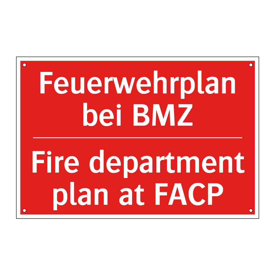 Feuerwehrplan bei BMZ - Fire department plan at FACP