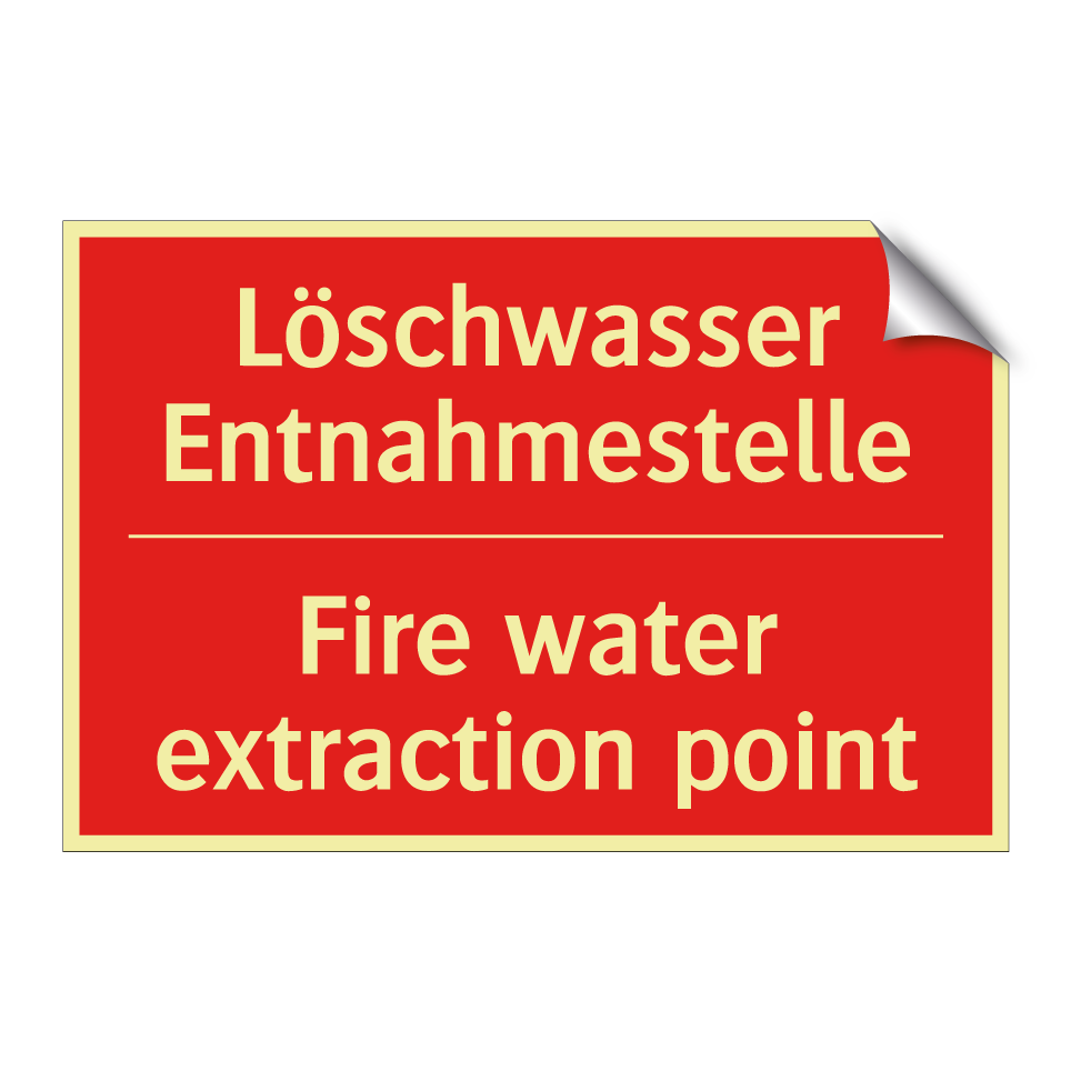 Löschwasser Entnahmestelle - Fire water extraction point