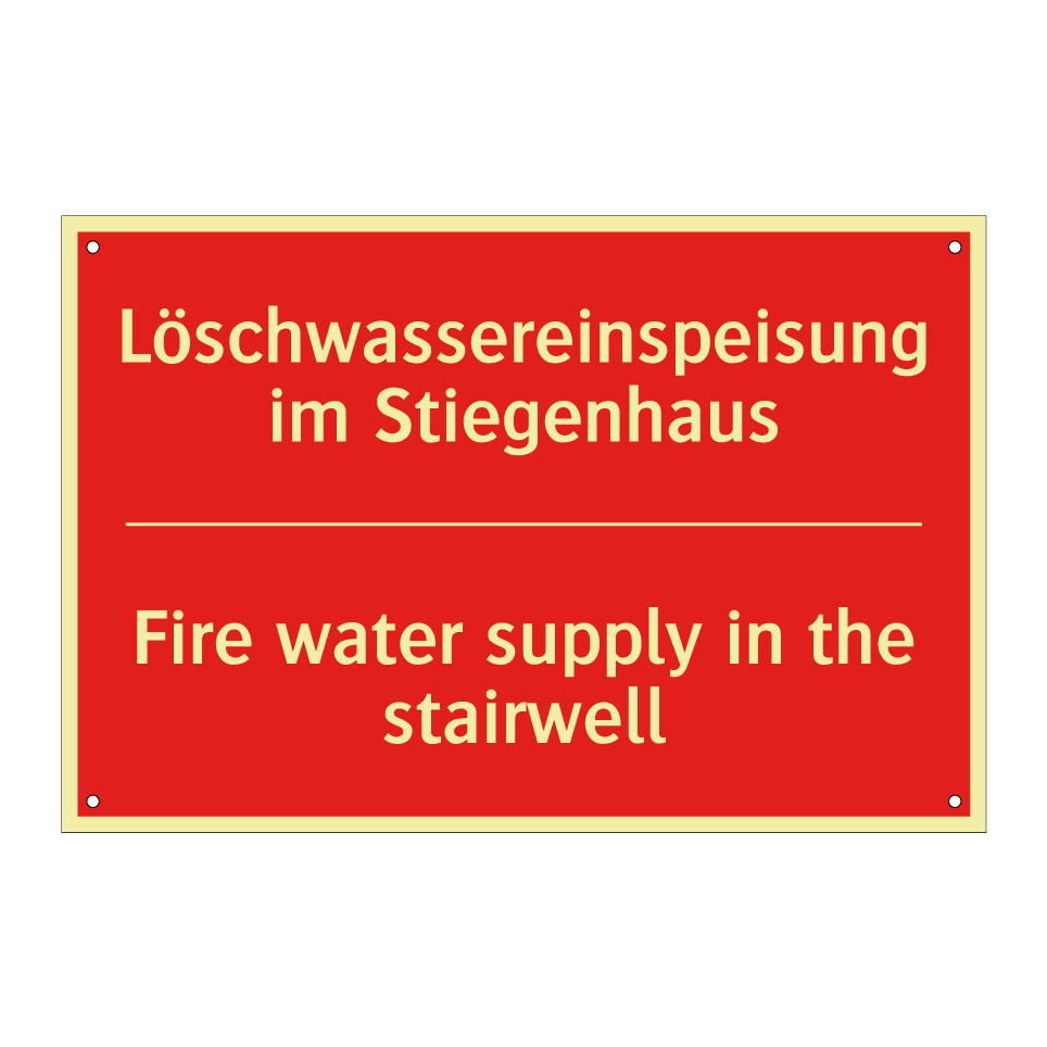 Löschwassereinspeisung im Stiegenhaus/.../ - Fire water supply in the stairwell/.../