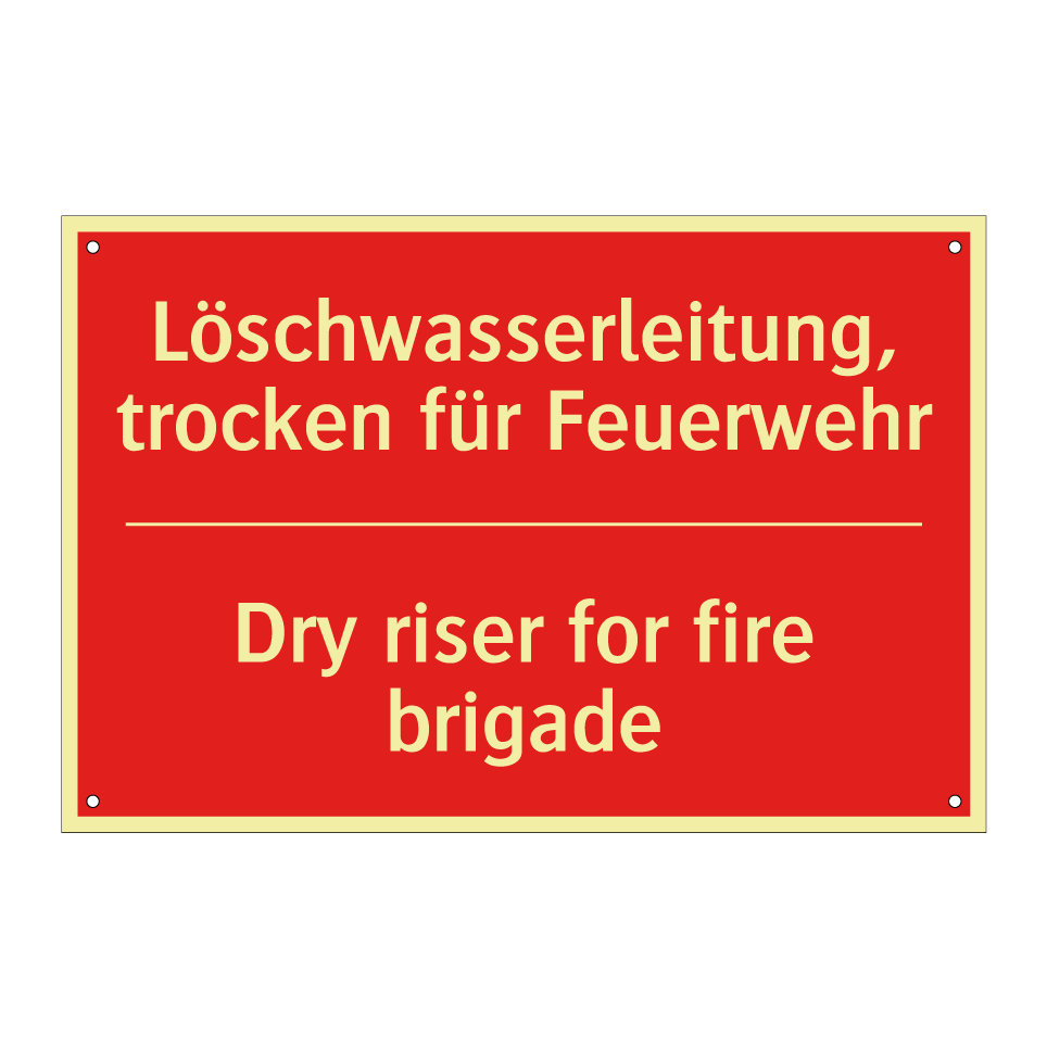 Löschwasserleitung, trocken für /.../ - Dry riser for fire brigade