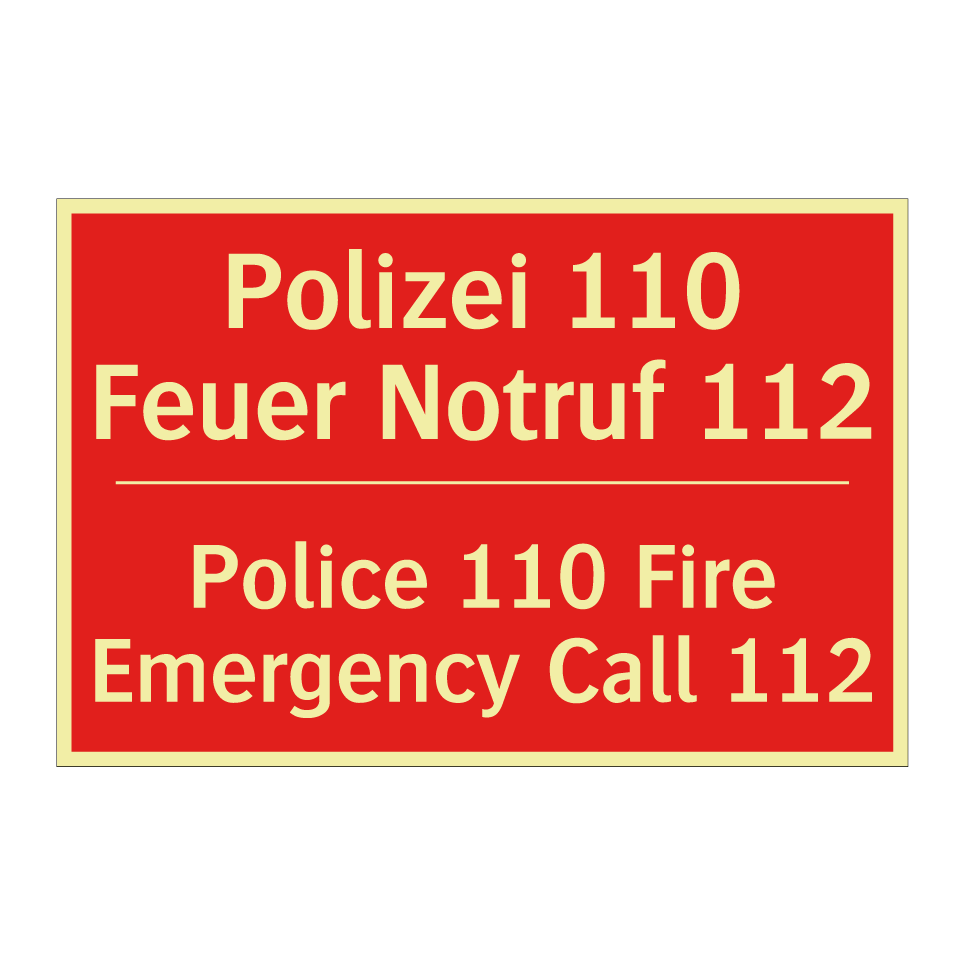 Polizei 110 Feuer Notruf 112 - Police 110 Fire Emergency Call /.../