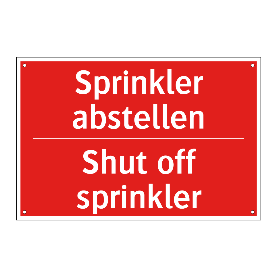 Sprinkler abstellen - Shut off sprinkler