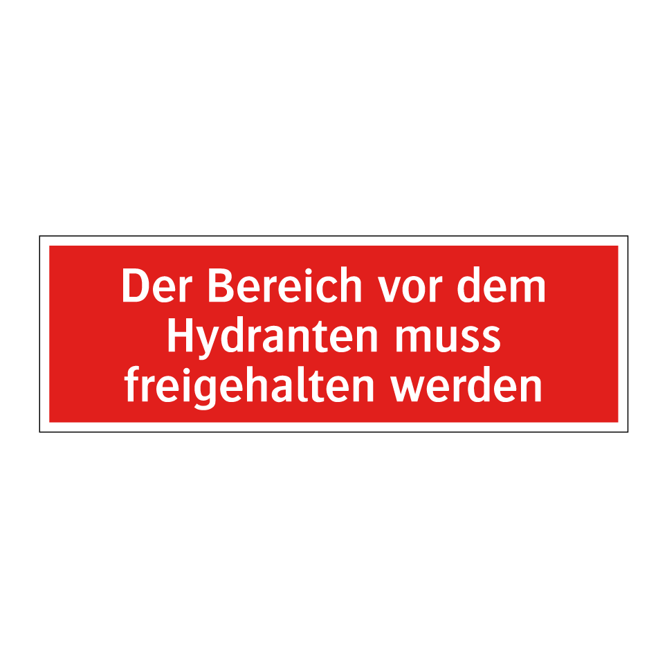 Der Bereich vor dem Hydranten muss freigehalten werden