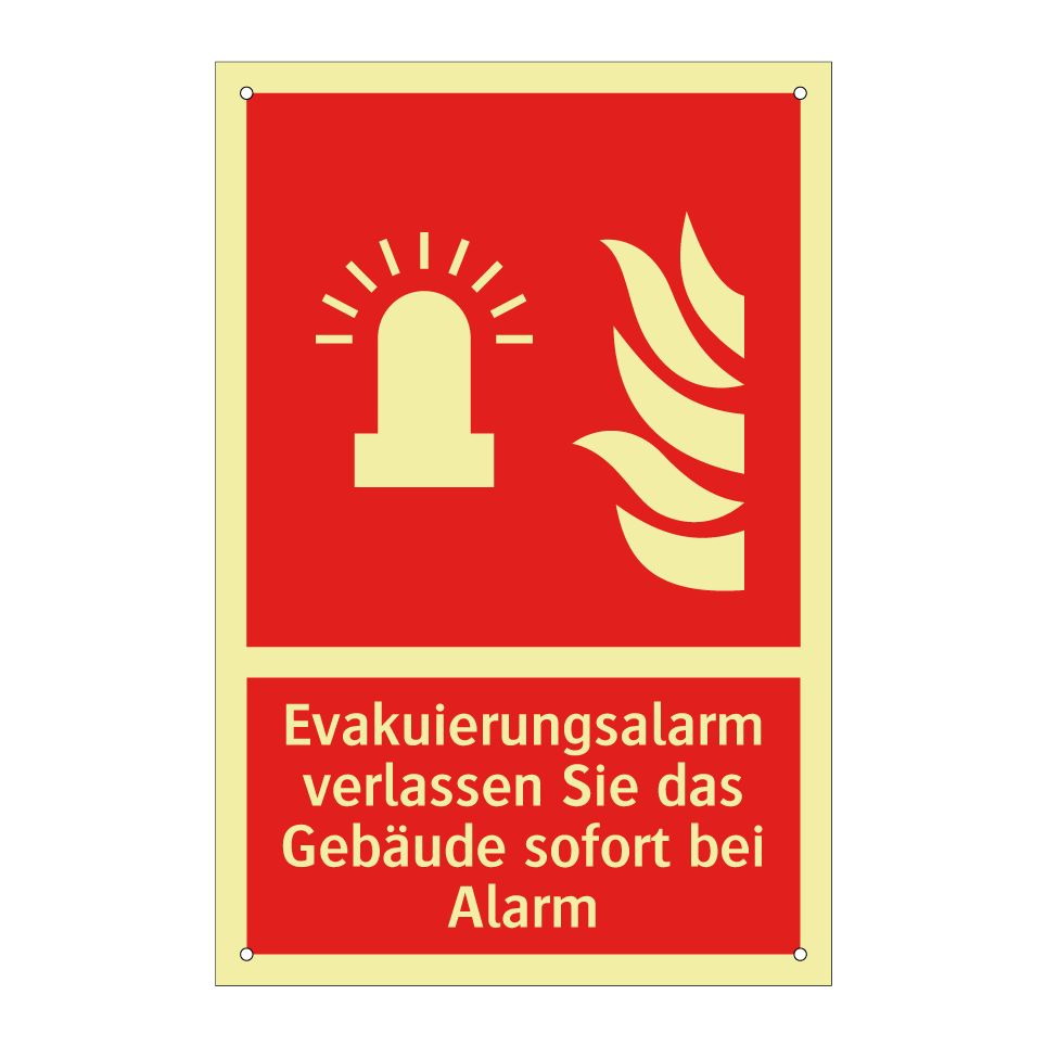 Evakuierungsalarm verlassen Sie das Gebäude sofort bei Alarm