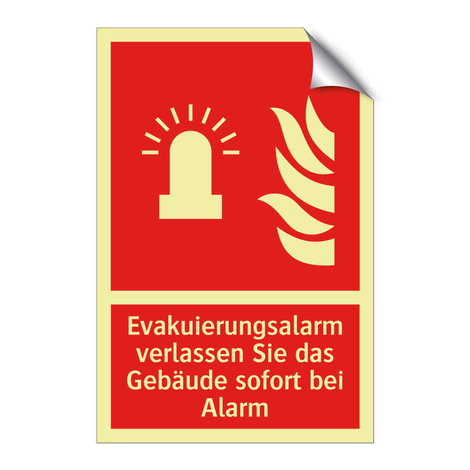 Evakuierungsalarm verlassen Sie das Gebäude sofort bei Alarm