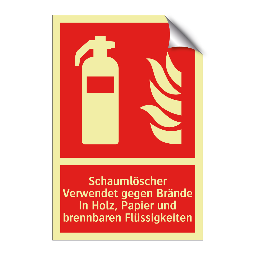 Schaumlöscher Verwendet gegen Brände in Holz, Papier und brennbaren Flüssigkeiten