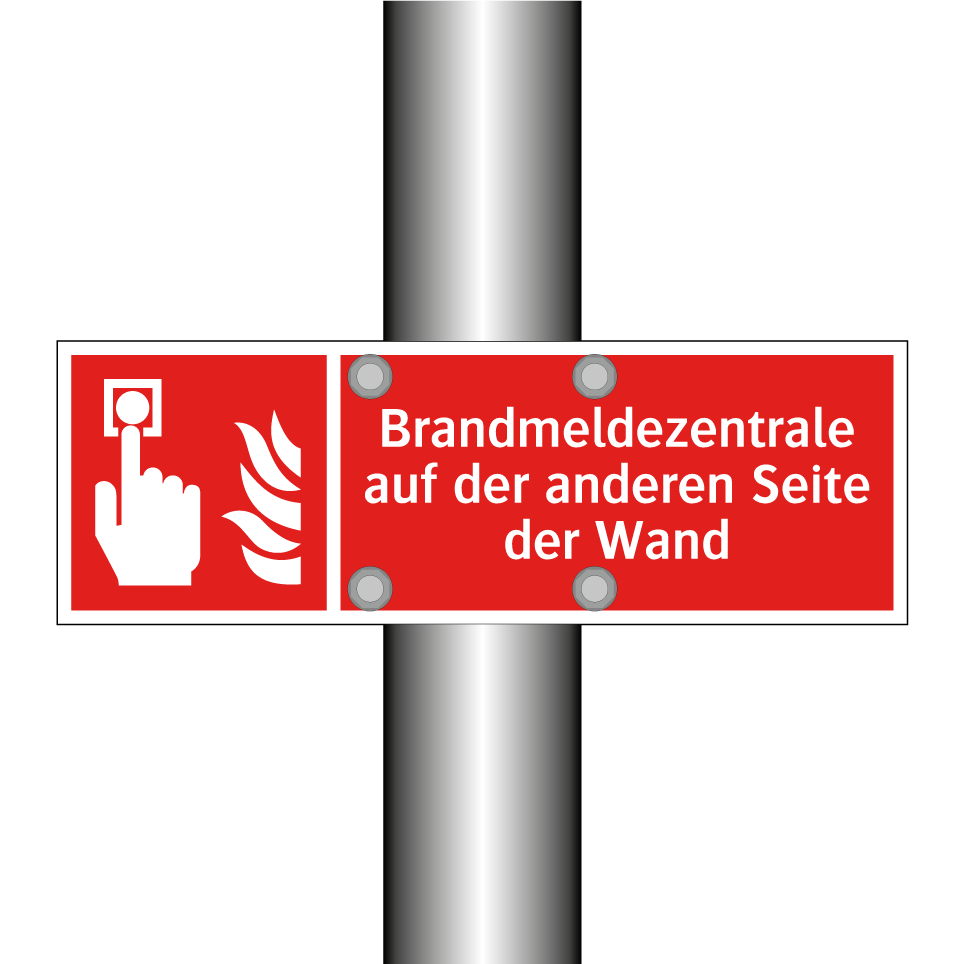 Brandmeldezentrale auf der anderen Seite der Wand