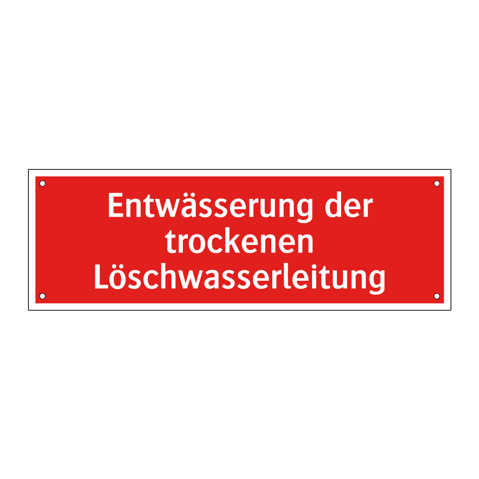 Entwässerung der trockenen Löschwasserleitung