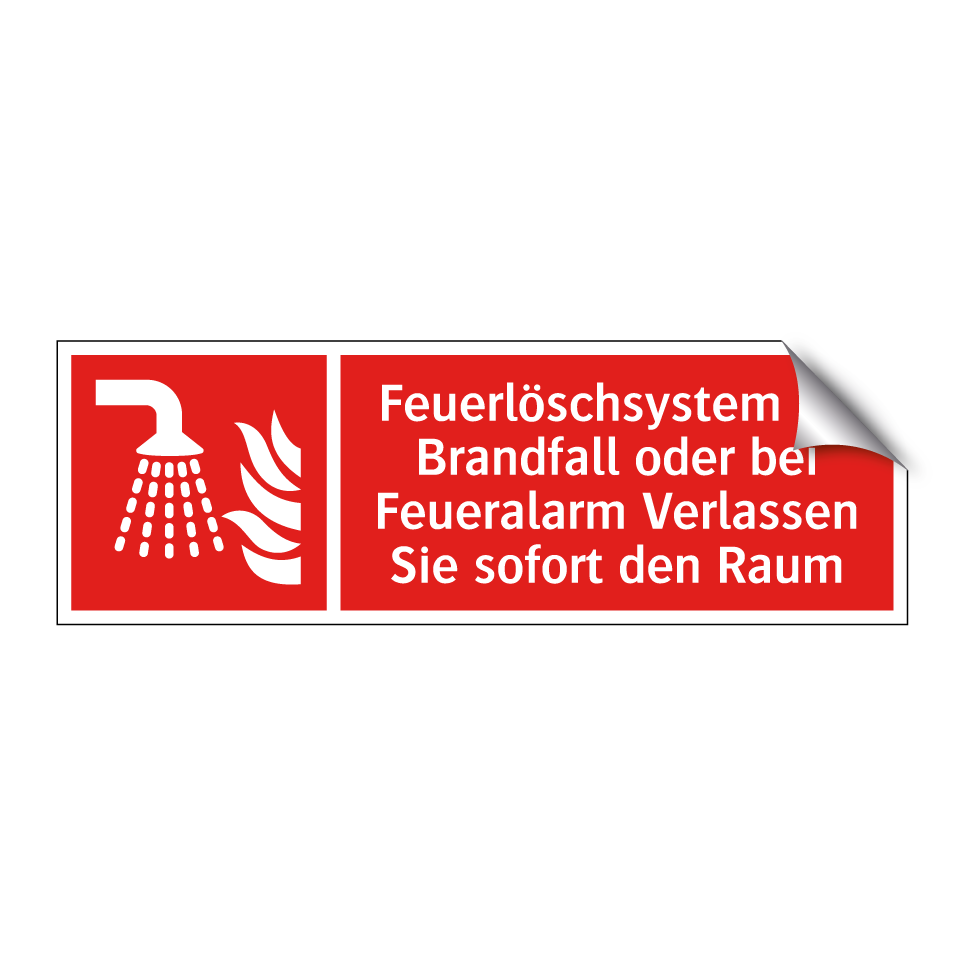Feuerlöschsystem Im Brandfall oder bei Feueralarm Verlassen Sie sofort den Raum