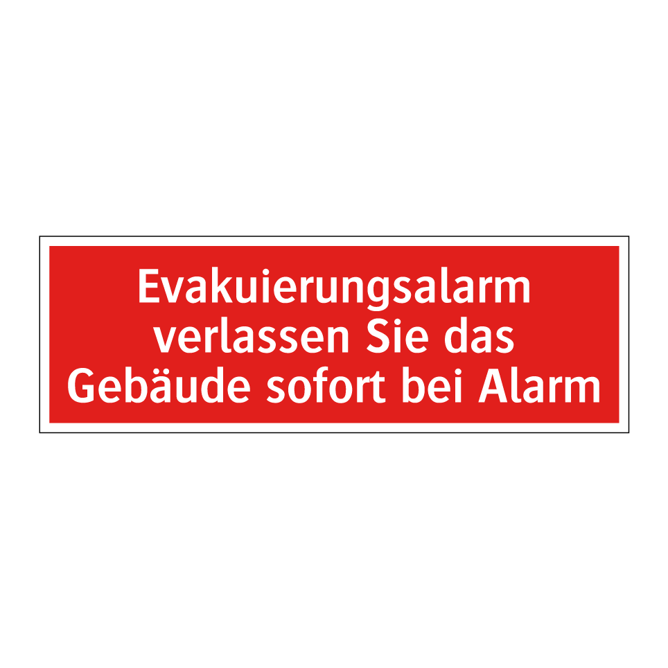 Evakuierungsalarm verlassen Sie das Gebäude sofort bei Alarm