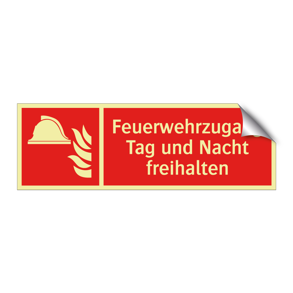Feuerwehrzugang Tag und Nacht freihalten