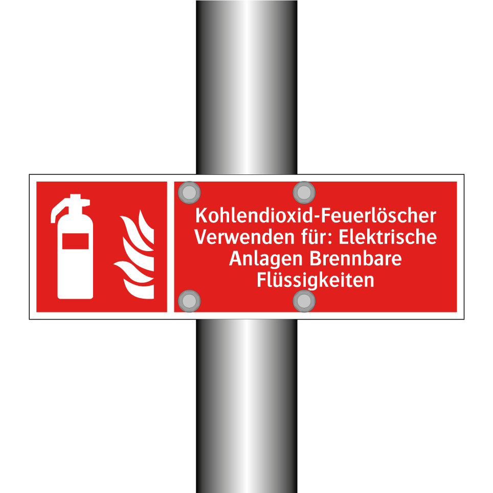 Kohlendioxid-Feuerlöscher Verwenden für: Elektrische Anlagen Brennbare Flüssigkeiten
