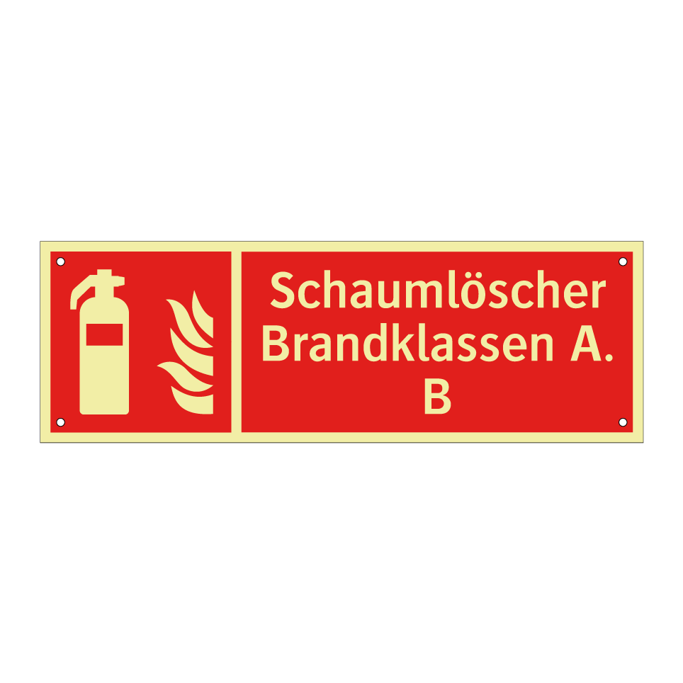 Schaumlöscher Brandklassen A. B