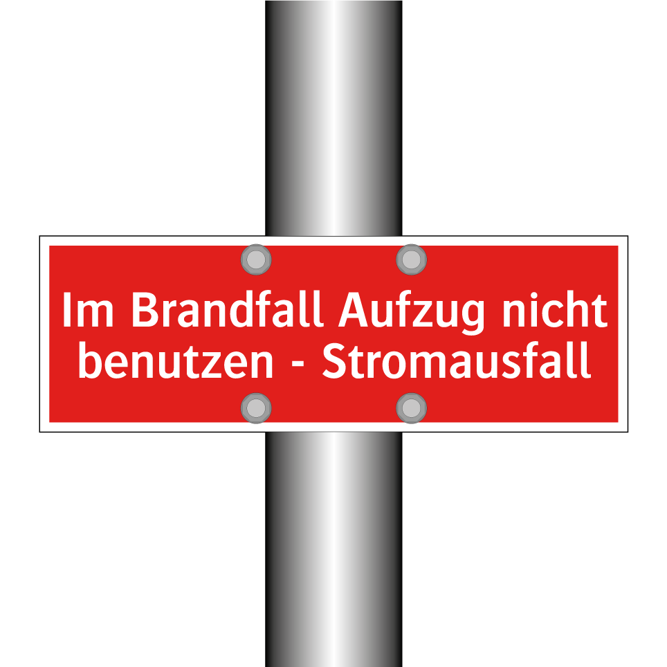 Im Brandfall Aufzug nicht benutzen - Stromausfall