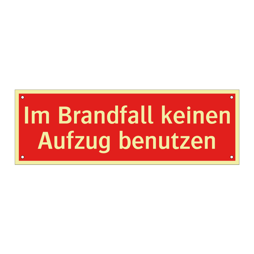 Im Brandfall keinen Aufzug benutzen