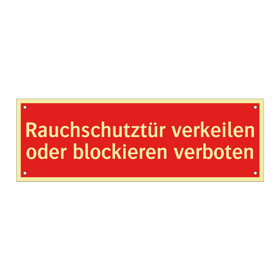 Rauchschutztür verkeilen oder blockieren verboten