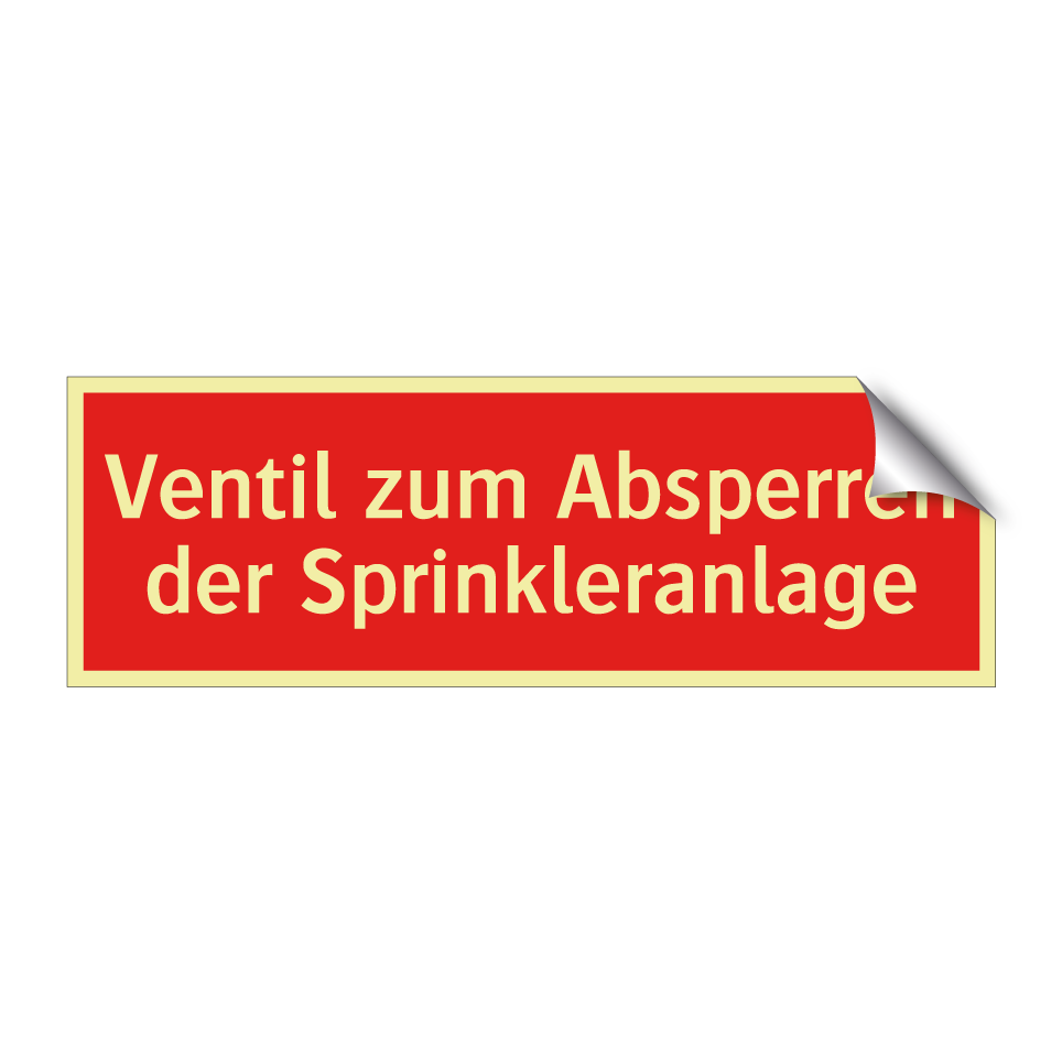 Ventil zum Absperren der Sprinkleranlage