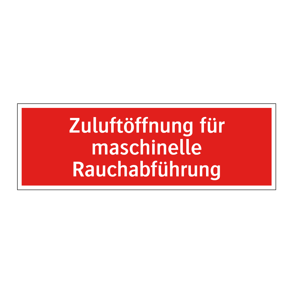 Zuluftöffnung für maschinelle Rauchabführung